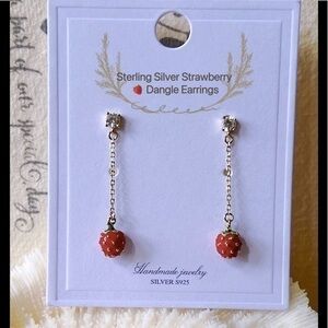 COPY - *** 18K Gold Vermeil Strawberry Dangle Earrings